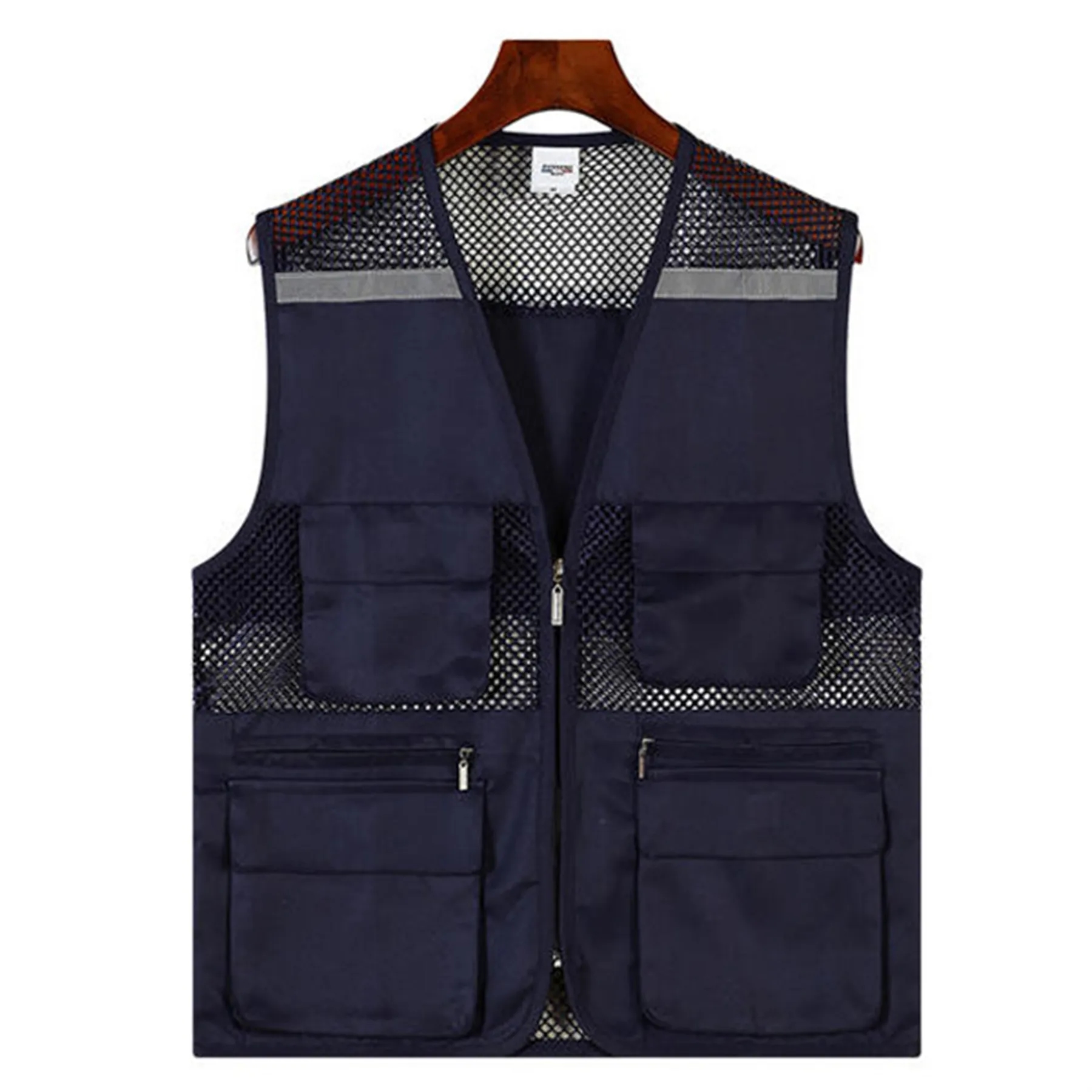 Reflective Safety Vest with Pockets and Zipper 2