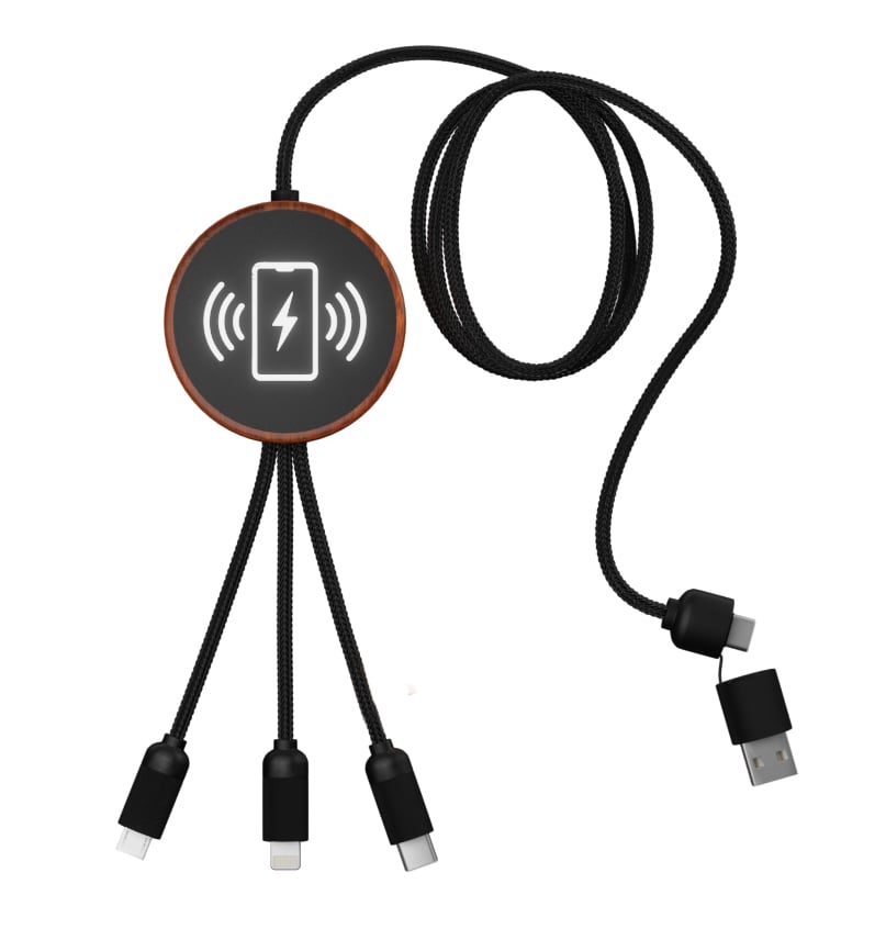 SCX Innovative Design™ 5-in-1 Bamboo 5W Wireless Charging Cable 13