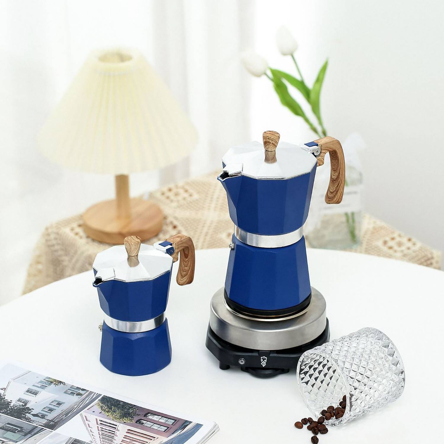 10oz Octagonal Aluminum Coffee Pot 2
