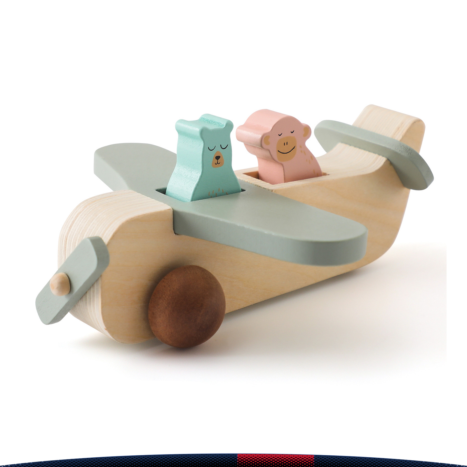 Hykey Wooden Passenger Aircraft Toy 3
