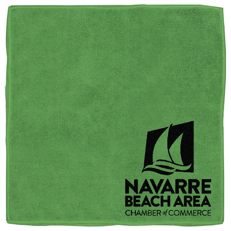 "LILY" Recycled RPET 300GSM Heavy Duty Microfiber Electronics, Rally or Sports Towel - 12" W X 12" H 6