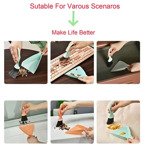 Mini Car Dustpan And Cleaning Brush Set 3