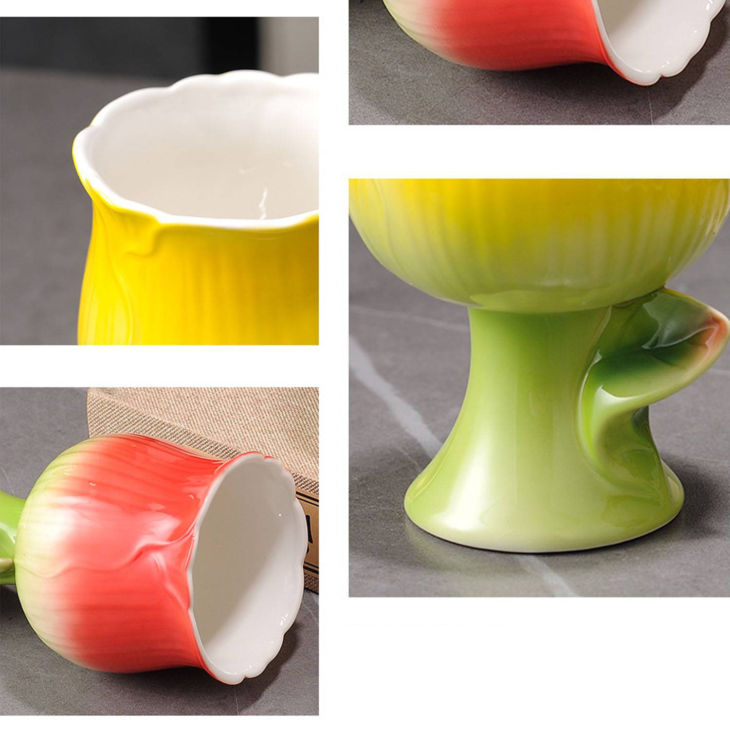 Flower Vintage Wine Goblet Ceremic Glasses 2