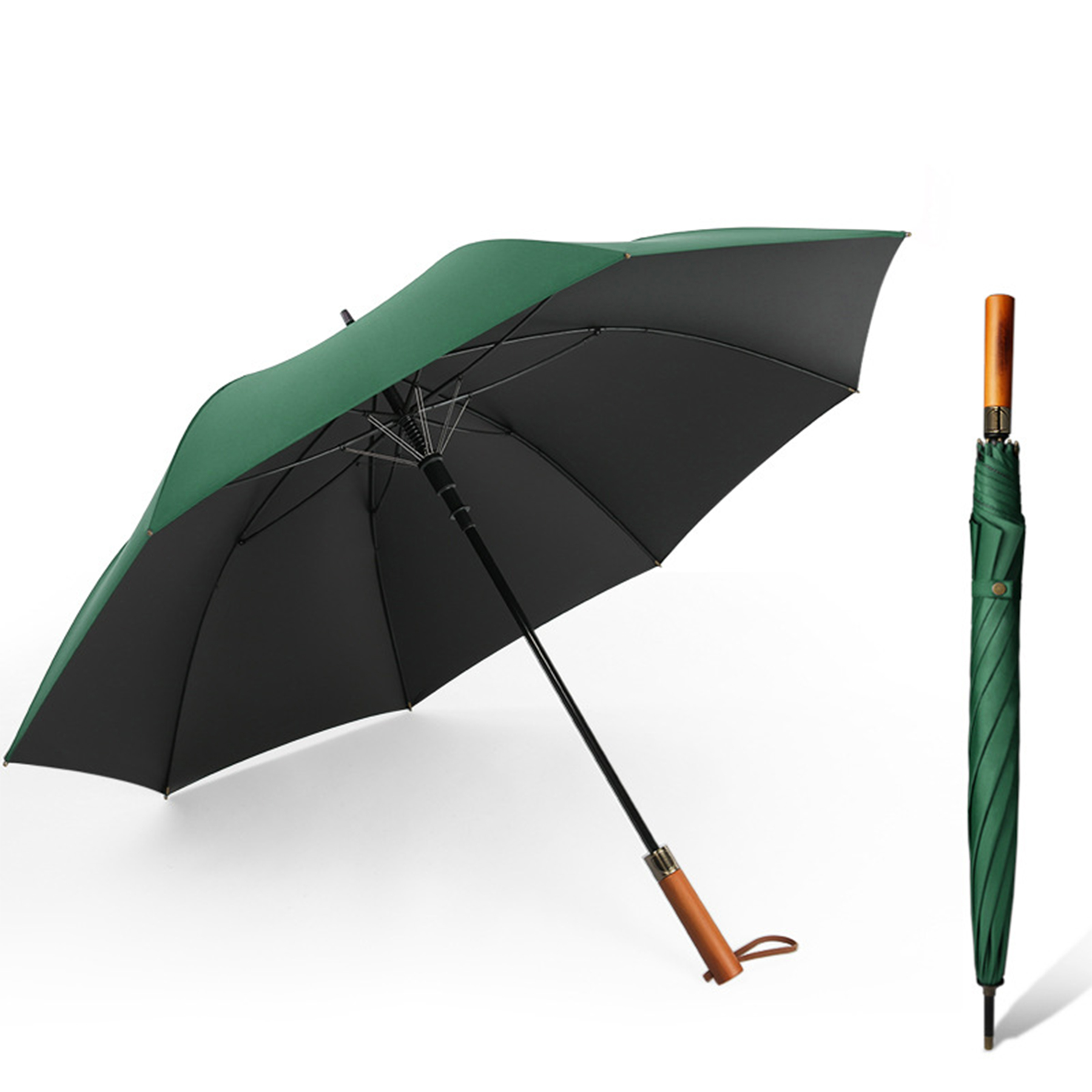 Large Umbrella with Wooden Handle for Rain 10