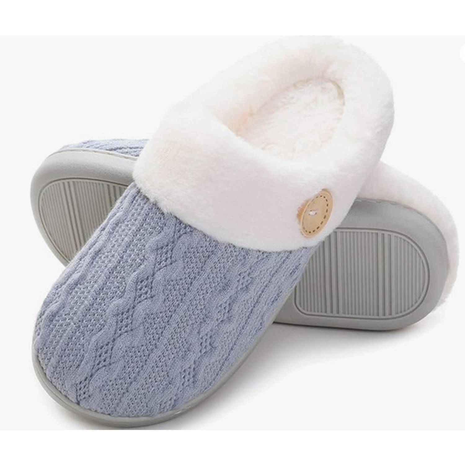 Non-Slip Outdoor Home Memory Cotton Warm Plush Slippers 4