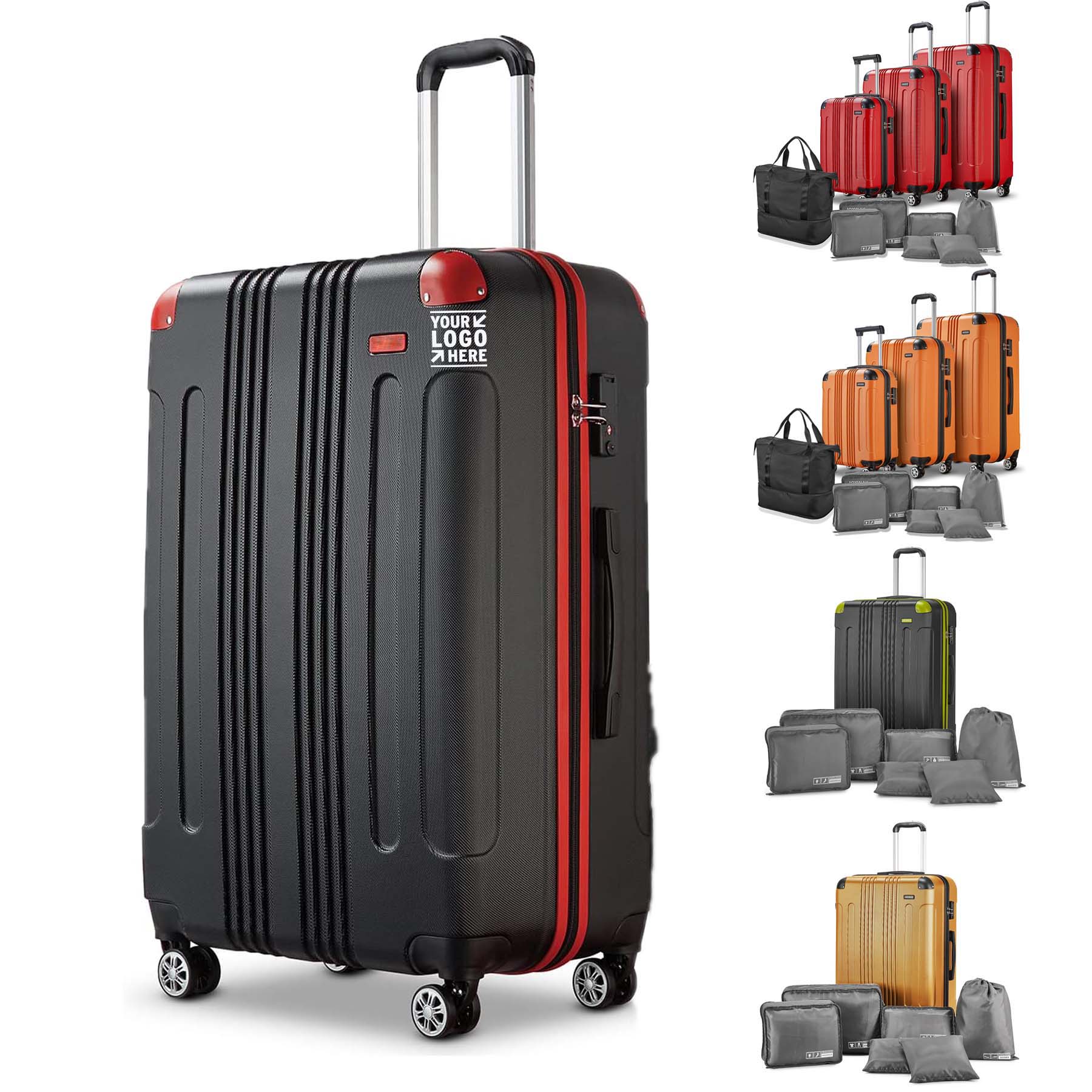 Women Men 10Piece ABS Hardside TSA Lock Sturdy Luggage Sets Spinner Wheels 2