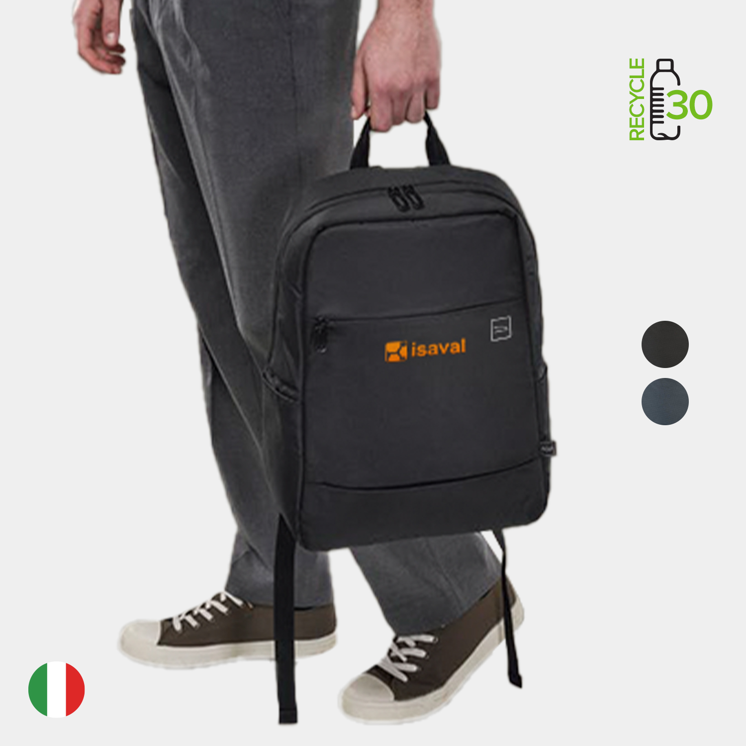 Tucano® - Italy GLOBAL Recycled Military Style Executive Business Backpack 6