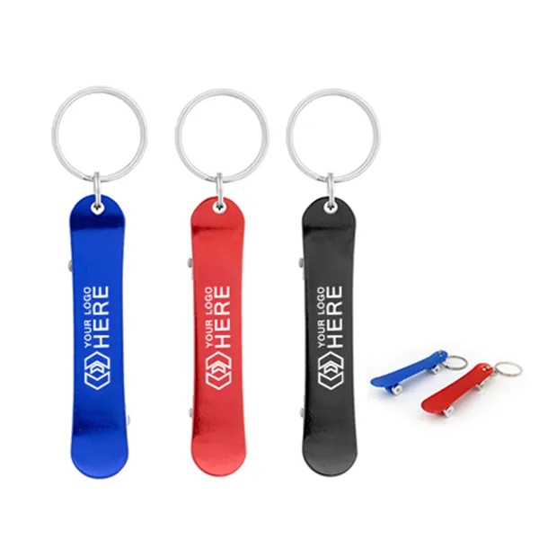 Skateboard Shape Bottle Opener Keychains 2