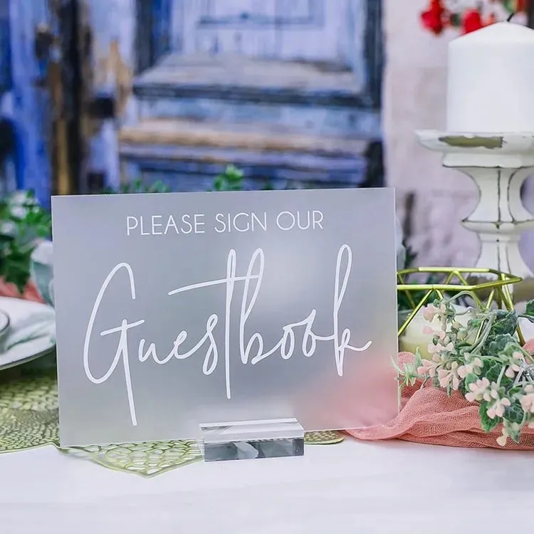 Frosted Mirror Gold Acrylic Hotel Room Door Plaque 4