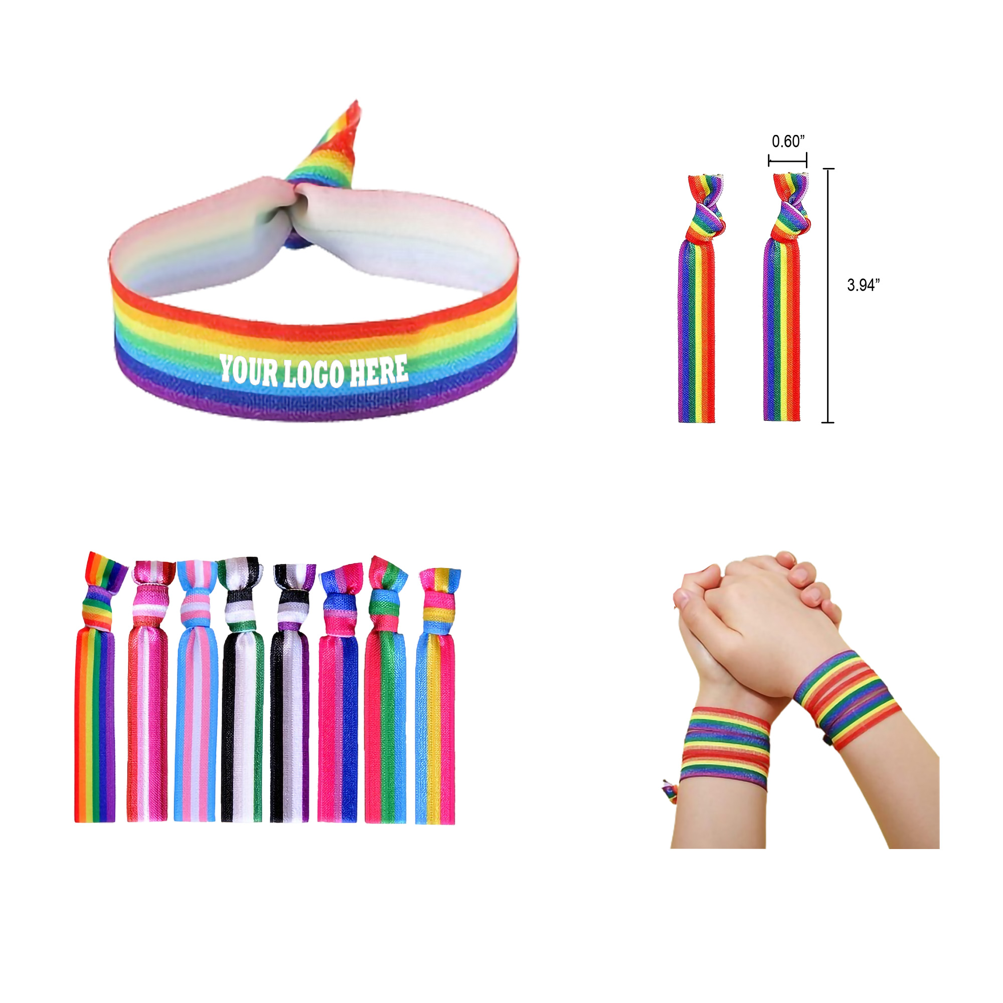 Rainbow Headband Elastic Bracelet Pride Month Decoration 1