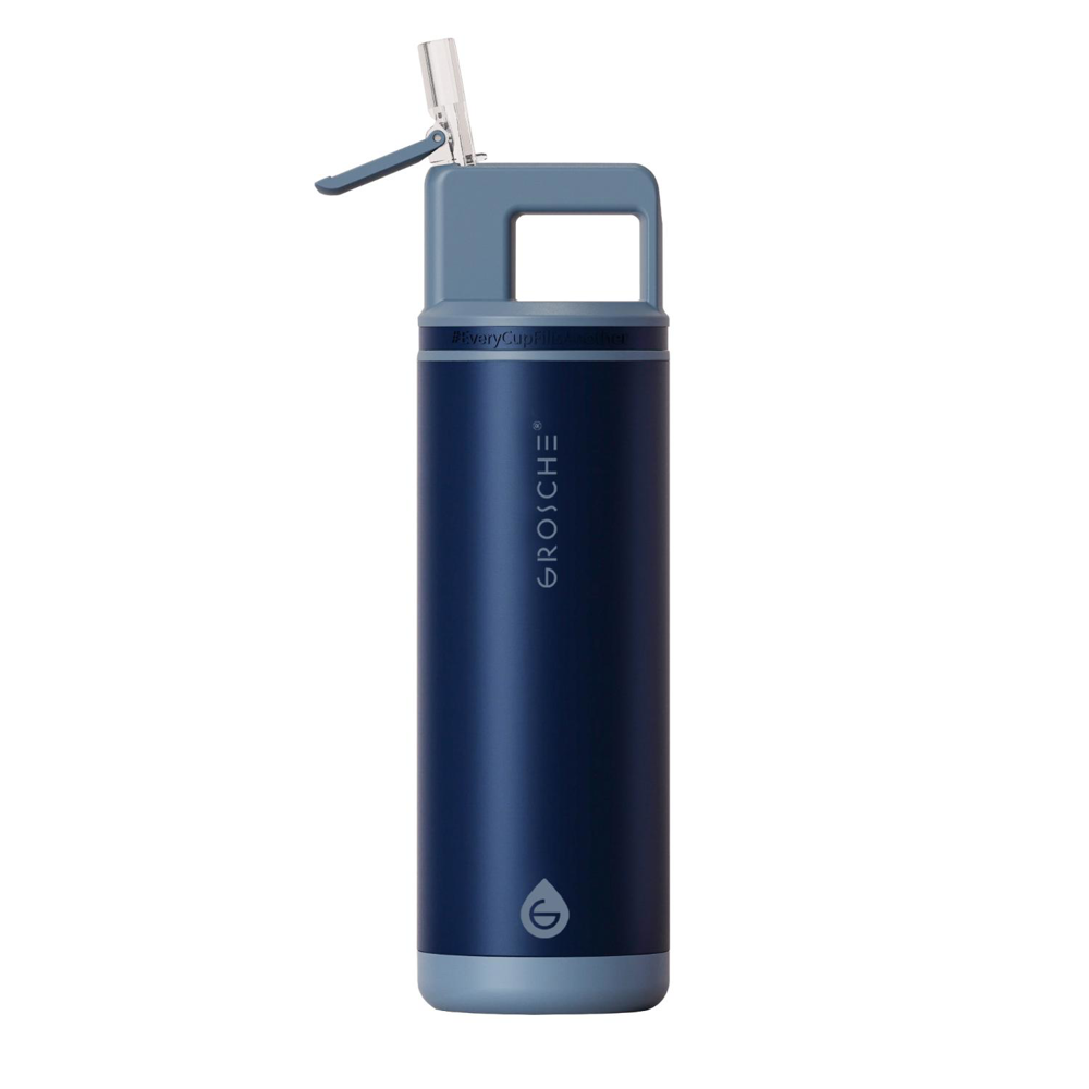 20 oz. GROSCHE® ALPINE Flip 'N Sip Insulated Water Bottle With Straw
