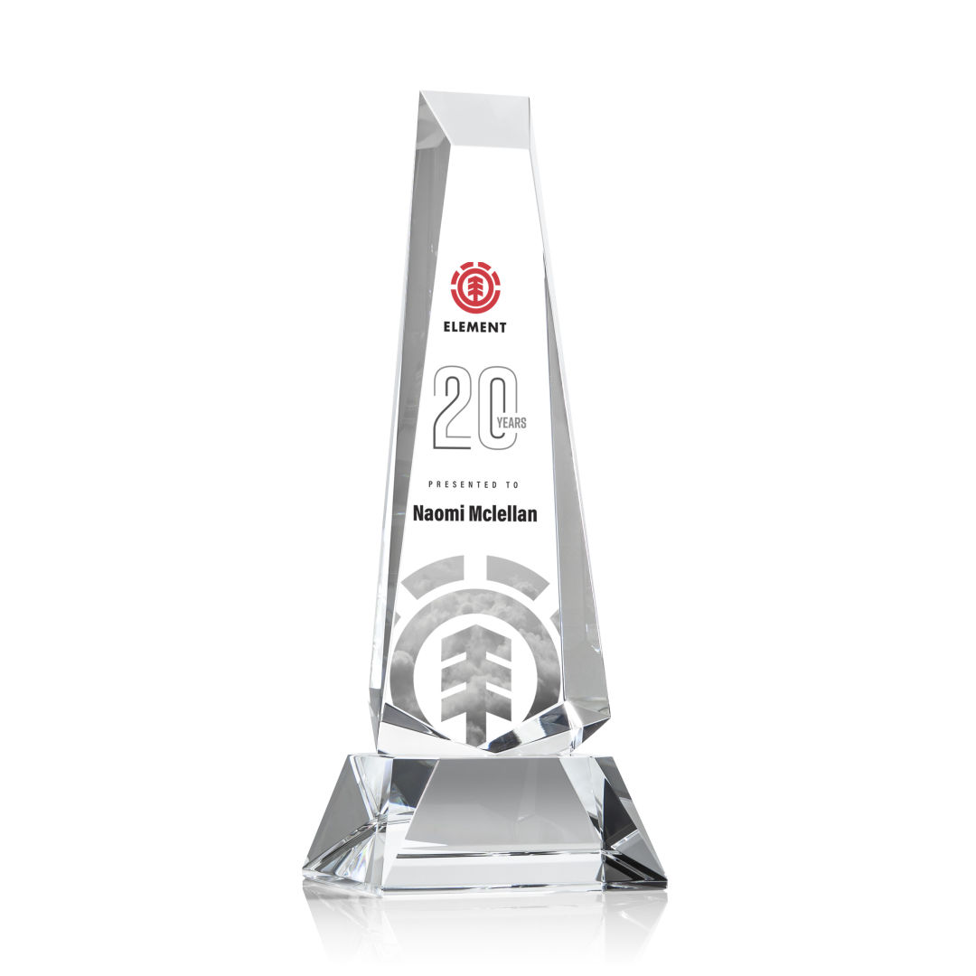 Rustern Obelisk VividPrint™ Award on Base - Clear 12