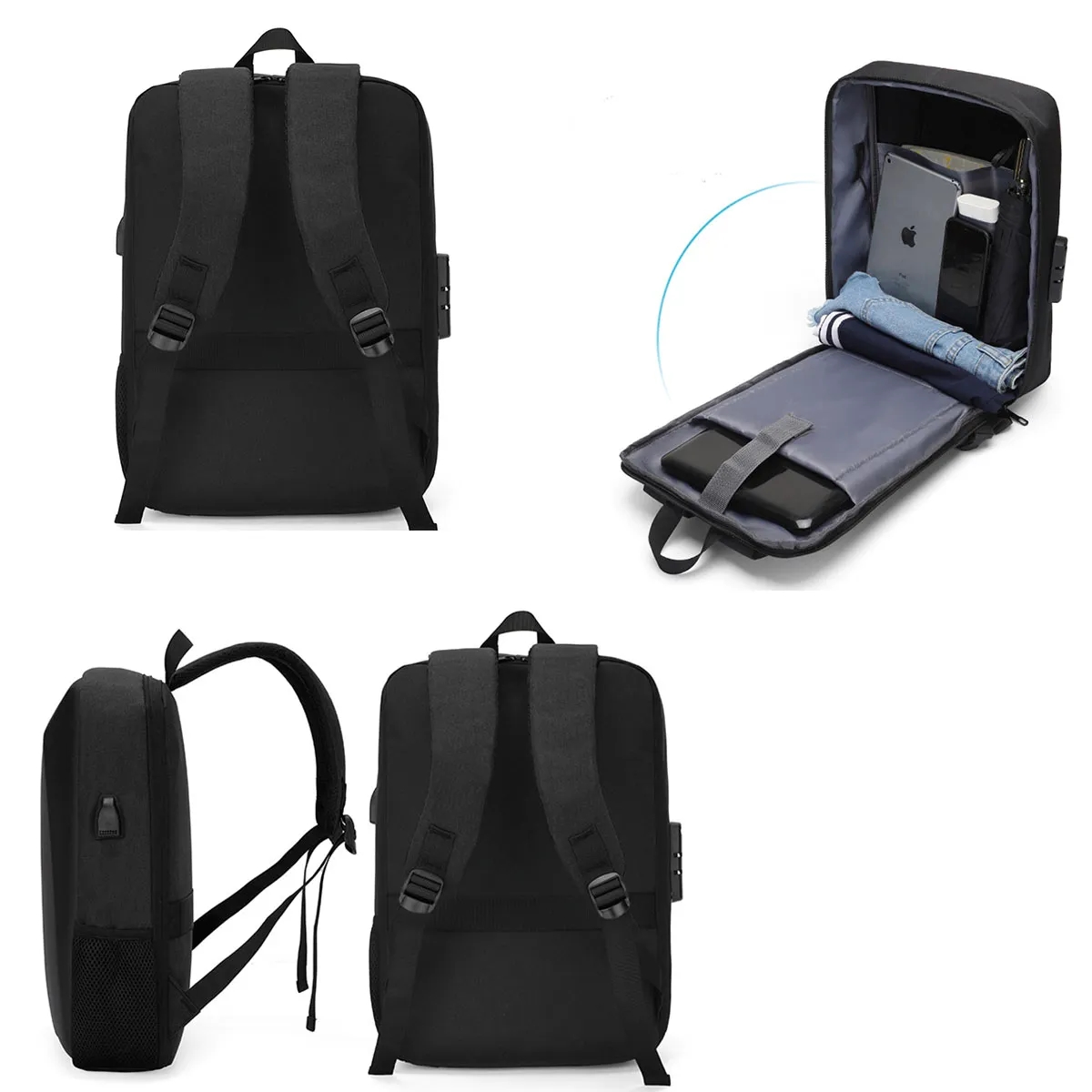 USB Hard Waterproof Shell Travel Computer Backpack 6