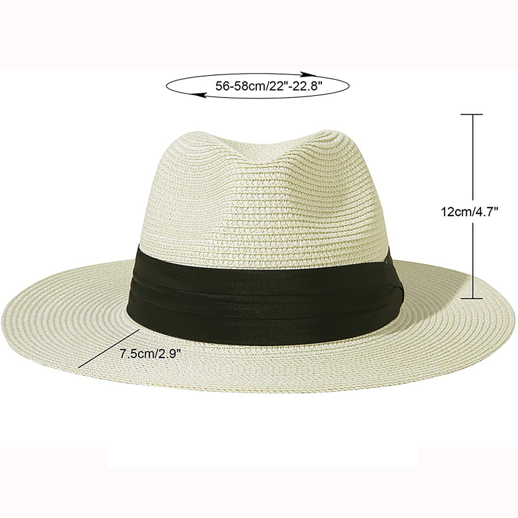Women Wide Brim Straw Panama Sun Hat 5