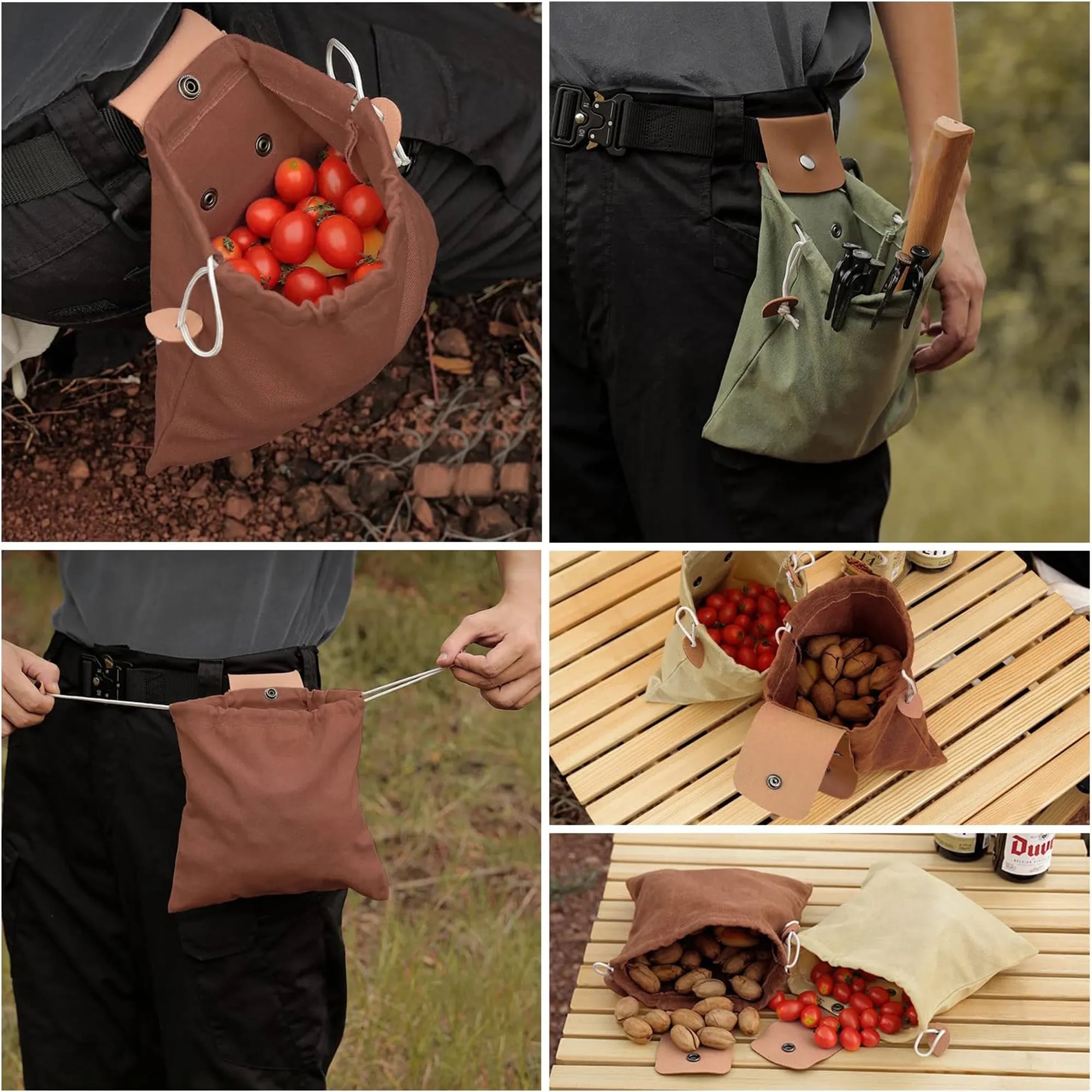 Foldable Canvas Foraging Waist Bag 4
