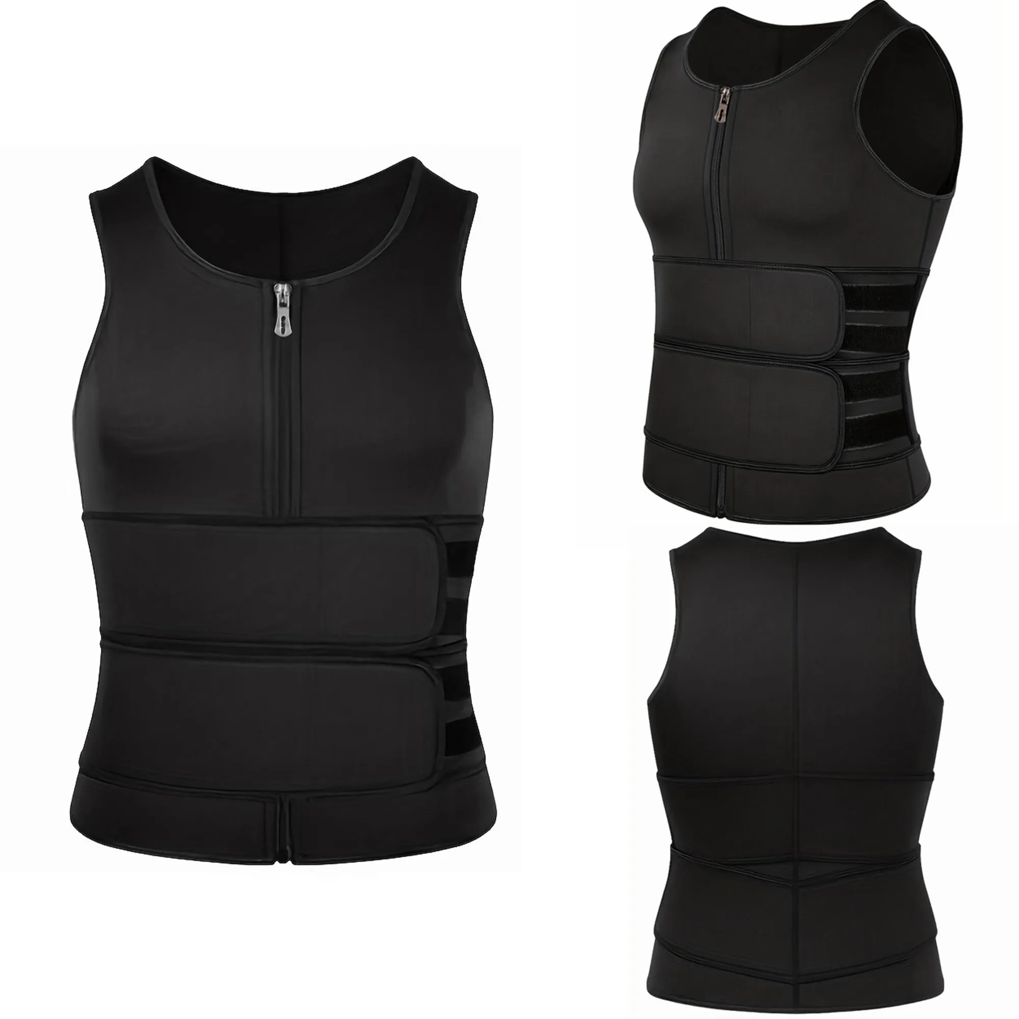 Men's Double Waist Belt Shapewear Vest Sweat 3