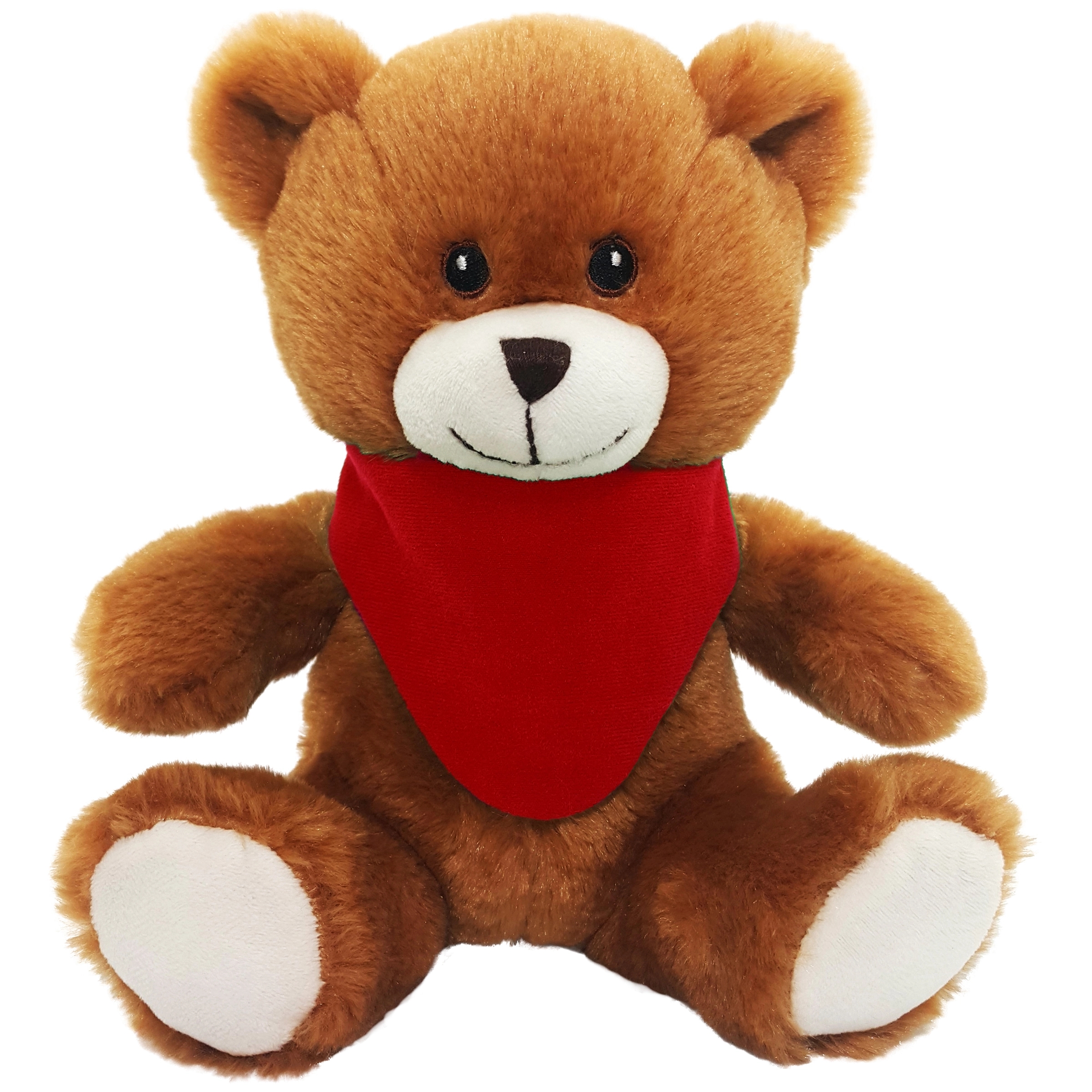 8" Embroidered Eyes Honey Brown Bear 12