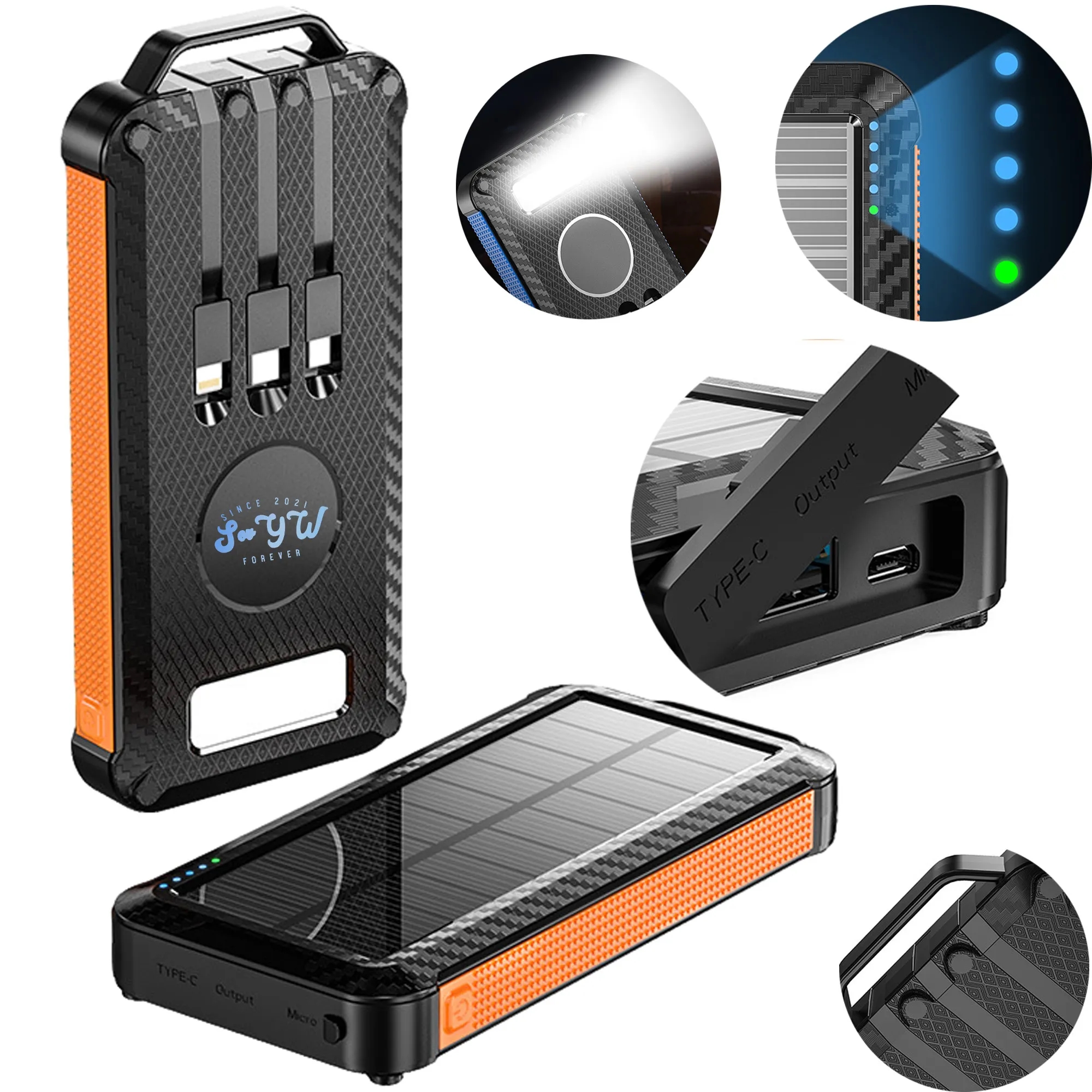 Multi-Function Solar Panel Mobile Power/10000mah