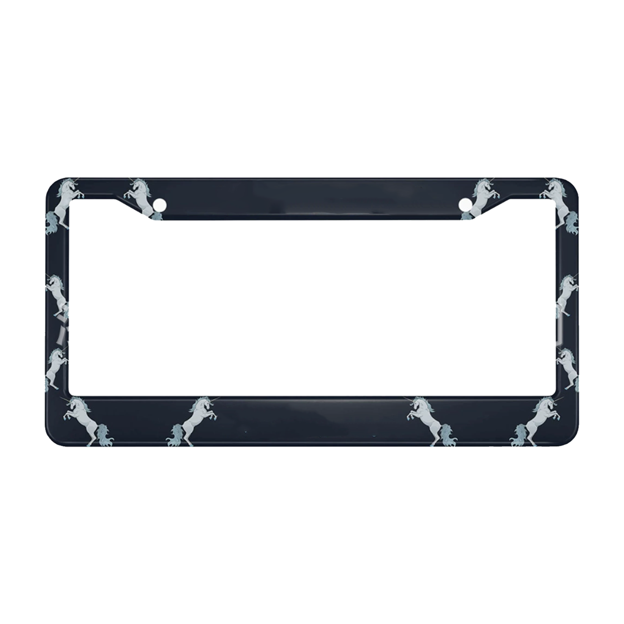 Full Color Custom Aluminum Alloy License Plate Frame 4 Holes Straight Bottom 12.2"L X 6.3"W 1