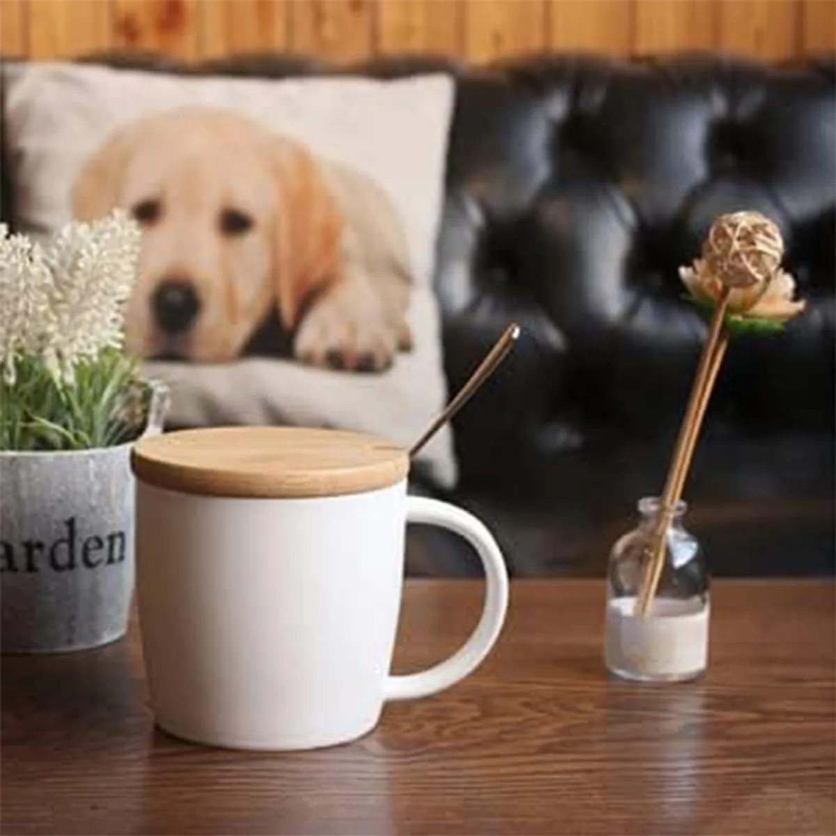 Customizable Wood Coffee Cup With Engraved Bamboo Lid 3