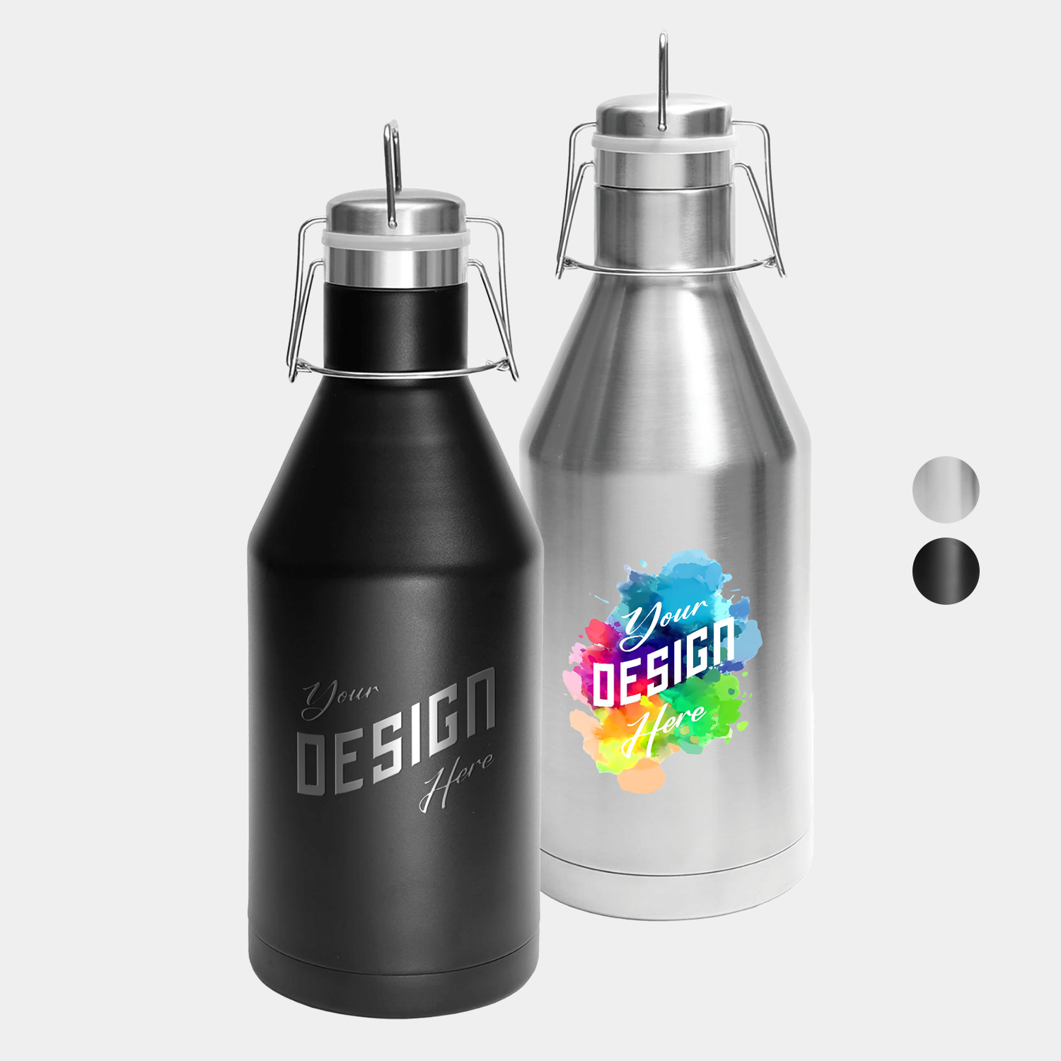 64 oz Polar Camel® Stainless Steel Insulated Growler, custom water bottle with logo imprint 3