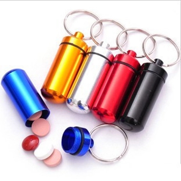 Fashion New Design Metal Pill Box With Keychain;Medicine Che 1