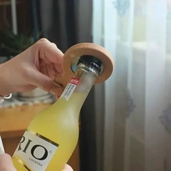 Bamboo Wooden Handle Bottle Opener With Magnet 2