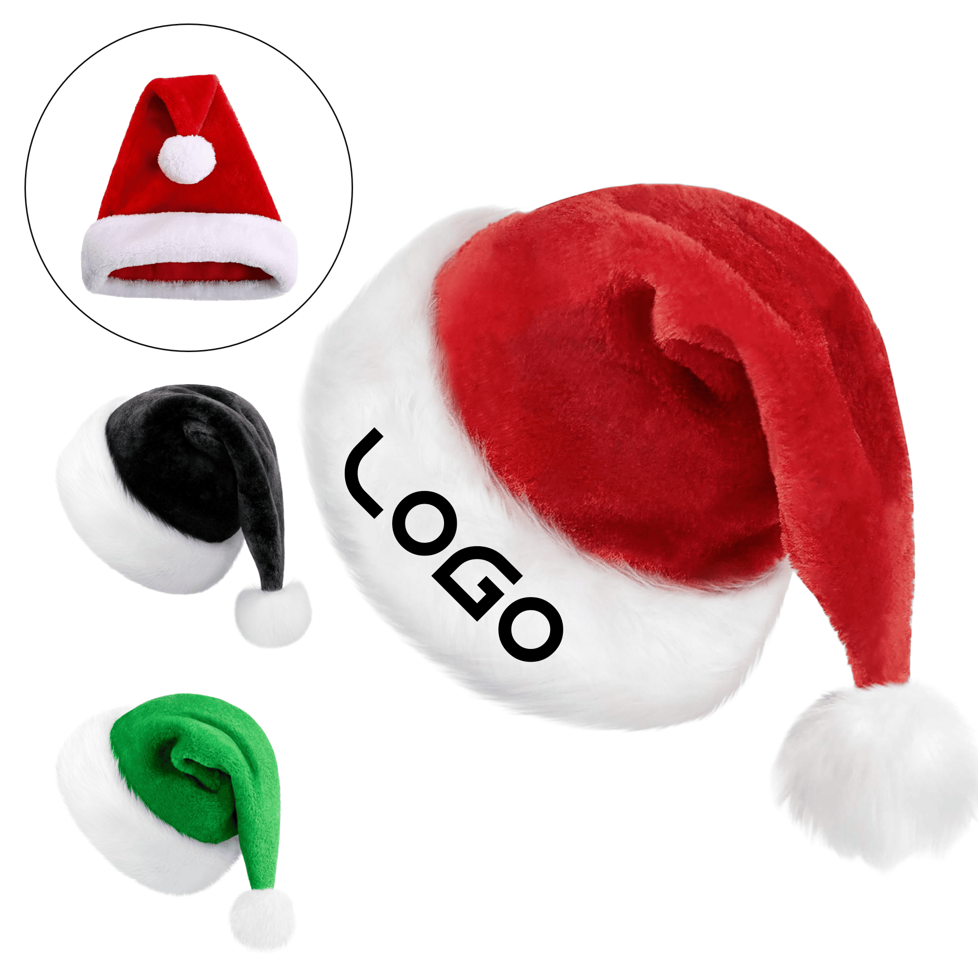 Thickened Plush Adult Christmas Santa Hat 2