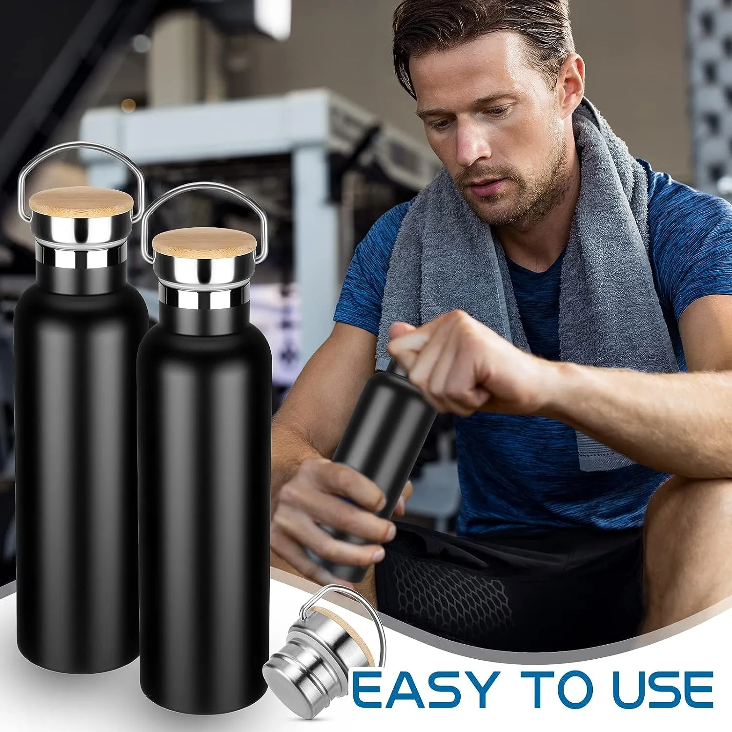 20oz Stainless Steel Vacuum Insulated Sports Water Bottle, custom water bottle with logo imprint 8