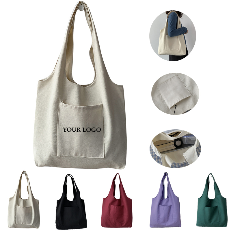 Plain Canvas Tote Bag for Women, custom tote bag with logo imprint 5