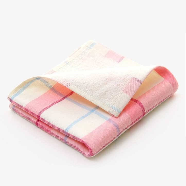 Custom Gift 100% Cotton Soft Plaid Hand & Face Towel 4