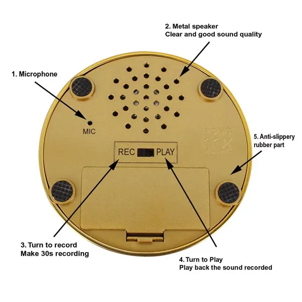 Golden Recordable Easy Talking Button 3