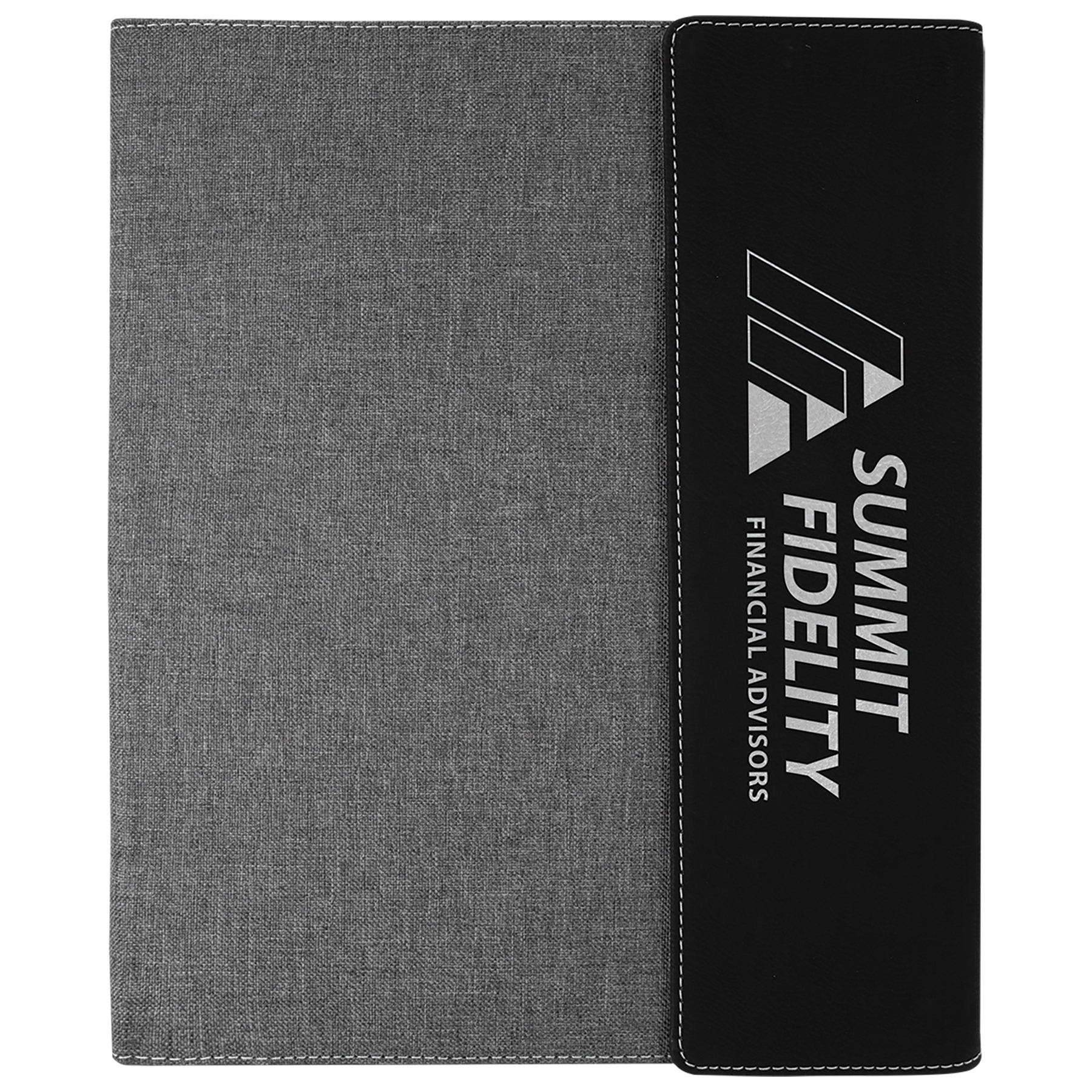 9" x 12" Black/Silver Leatherette & Gray Canvas Portfolio 6