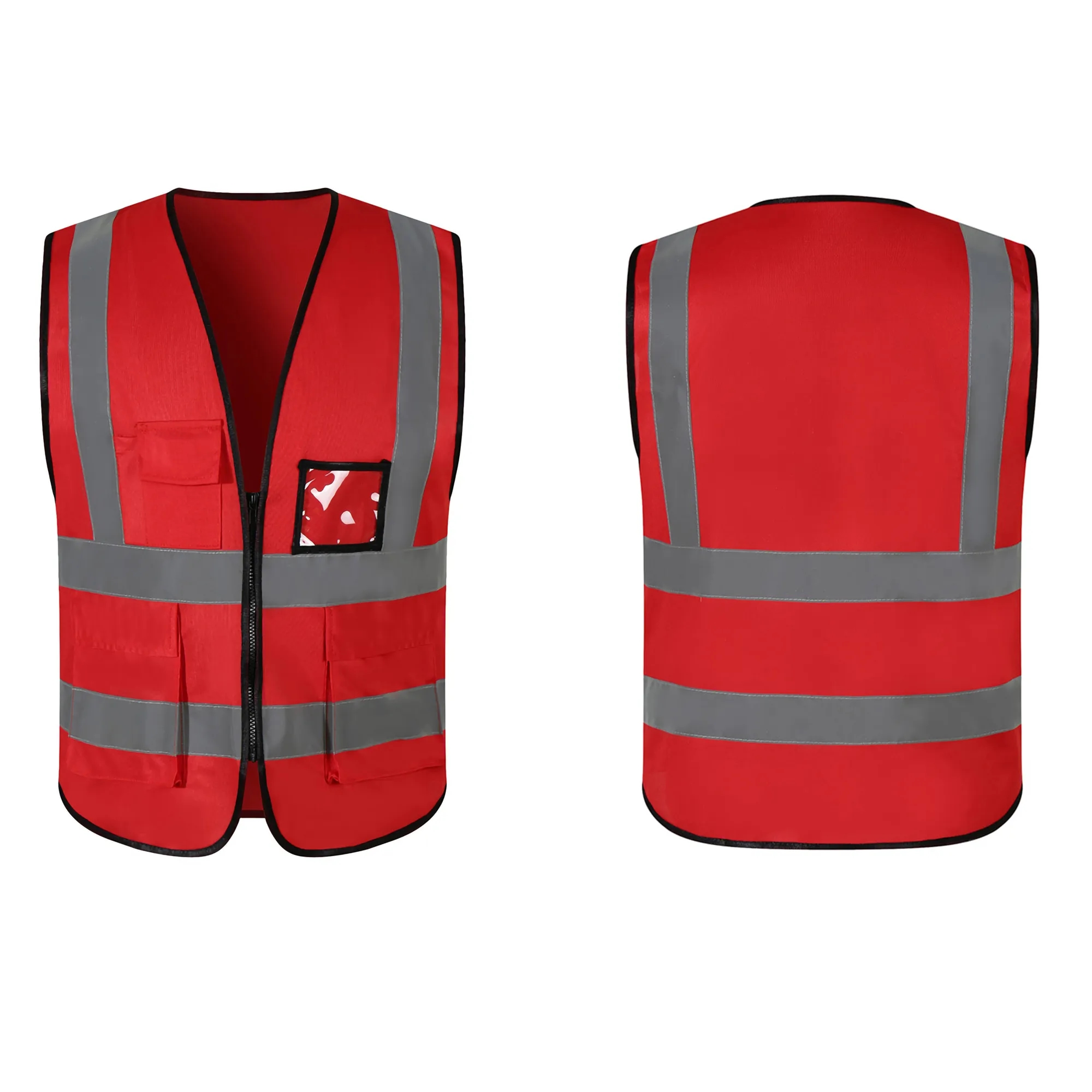 4 Pockets Hi Vis Reflective Strips Safety Vest MOQ30 4