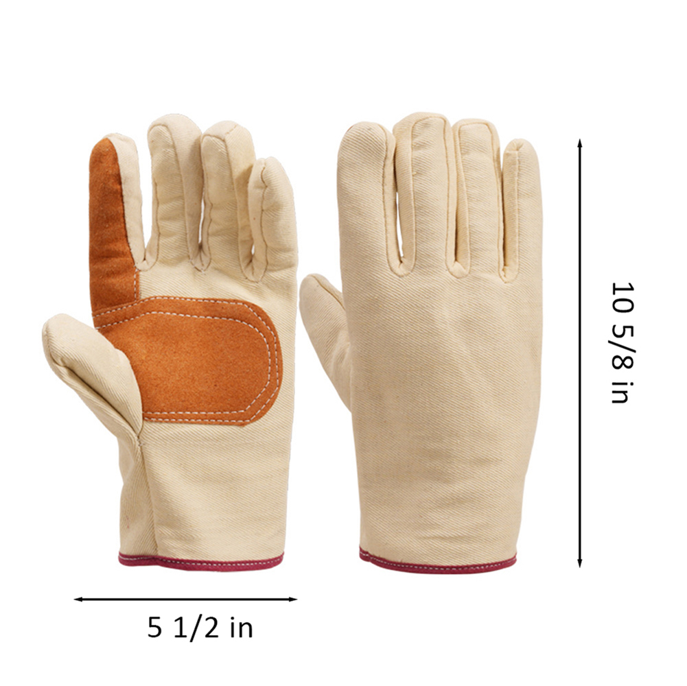 Canvas Work Gloves with Reinforced Palm and Fingertips 2