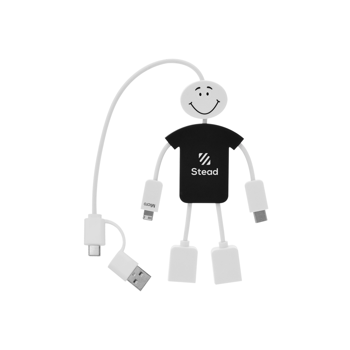 Techmate 3-In-1 Charging Cable & USB Hub 2.0 7