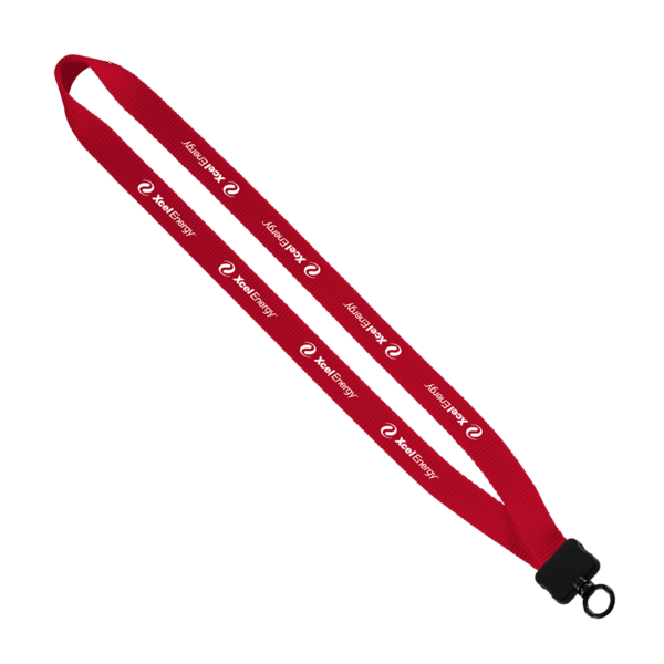 3/4" Smooth Nylon Lanyard with Plastic Clamshell & O-Ring 22