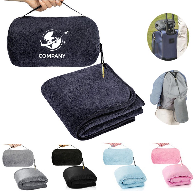 2-in-1 Travel Blanket Foldable Multifunctional Flannel 1