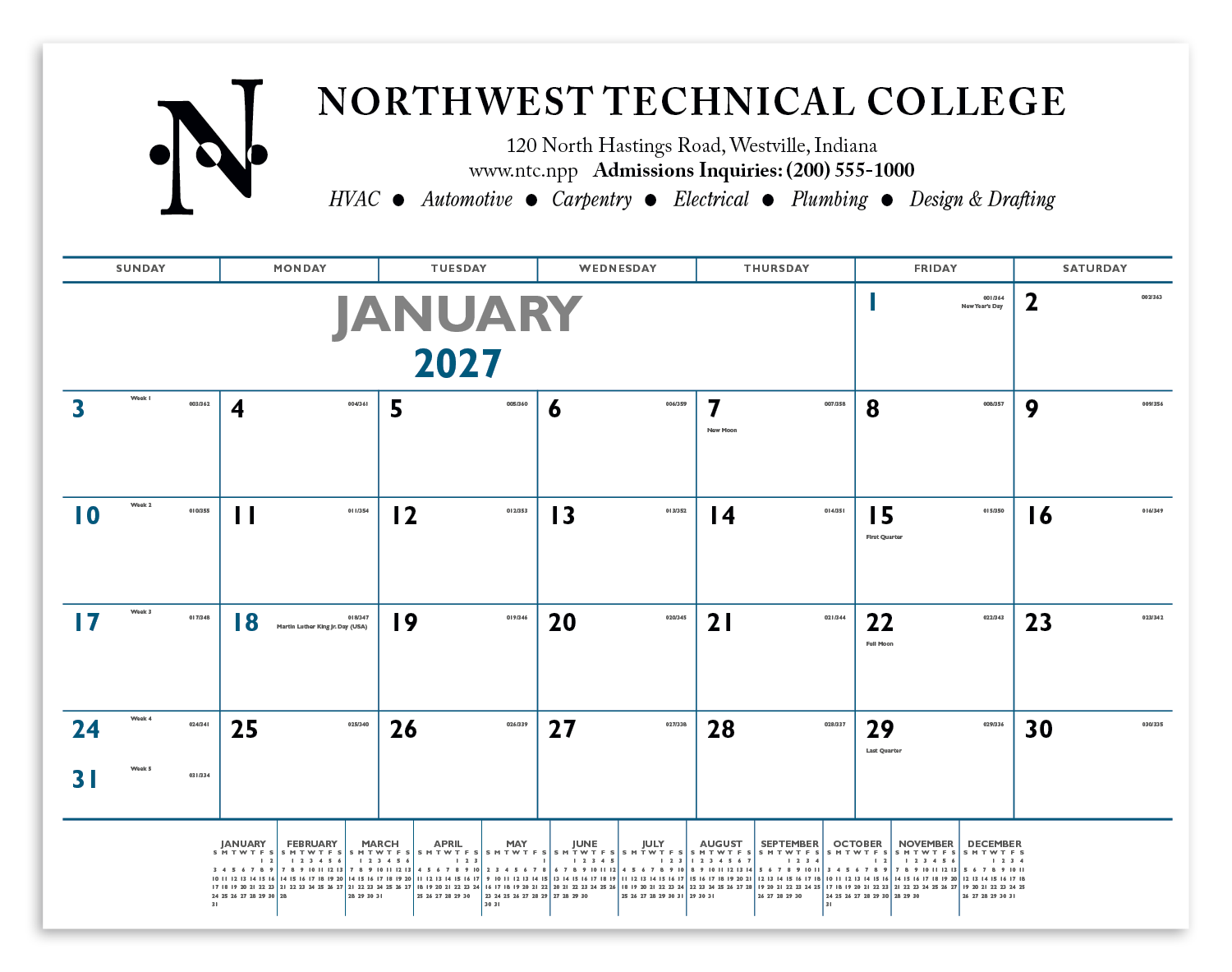 Triumph® Calendars Blue & Black Desk Pad 1