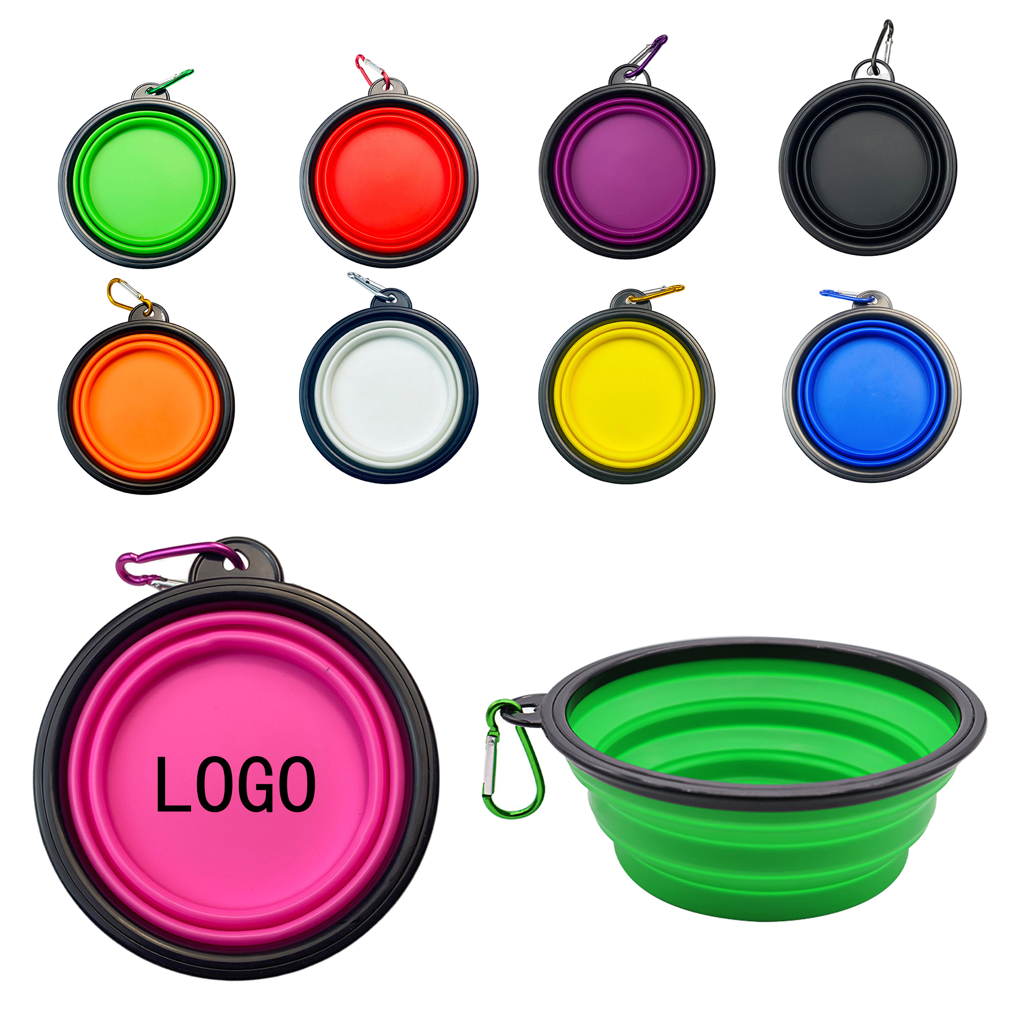 34 Oz Folding Portable Cat And Dog Food Bowl Hiking Buckle 2