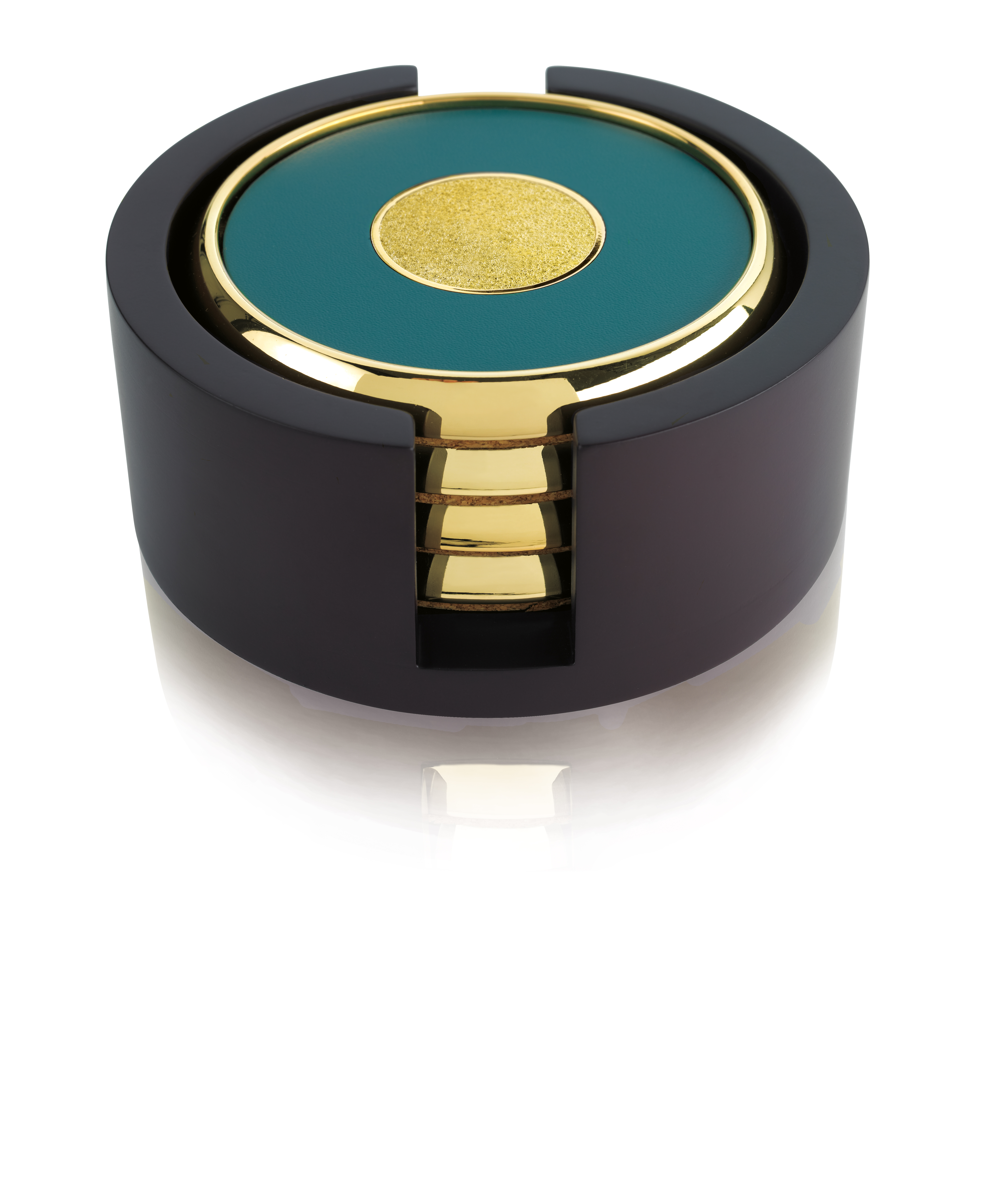 JAFFA® Four Round Coasters with Wood Tray 5