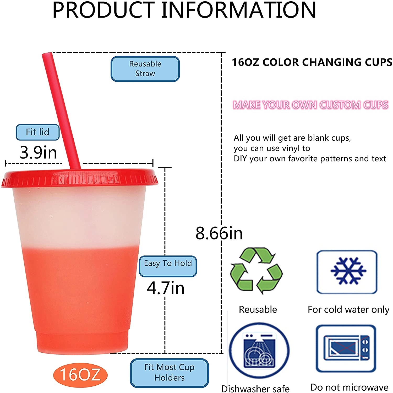 Plastic Stadium Cups 16 oz 5