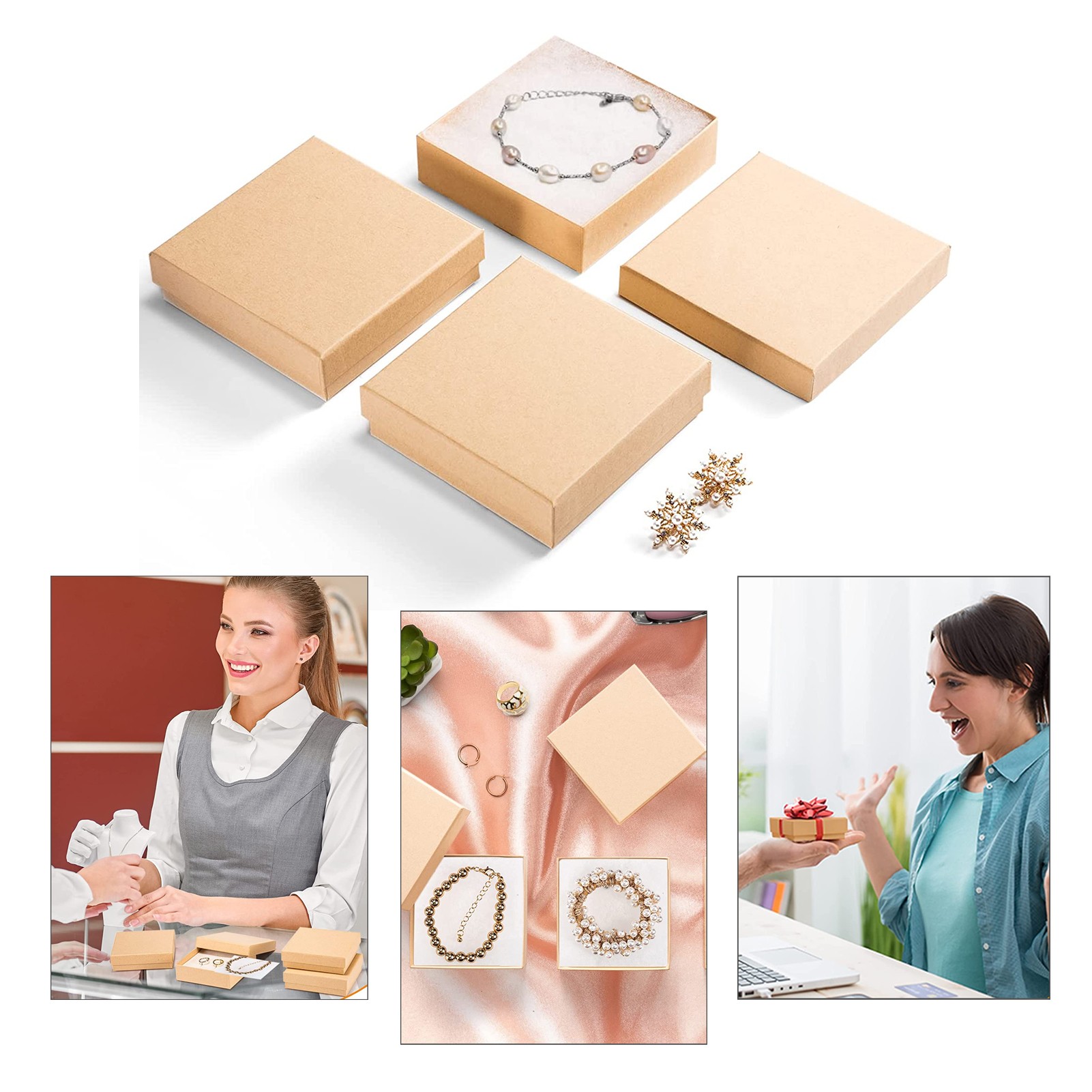 2.87 x 2.87 x 1.38 Inches Jewelry Gift Box 2