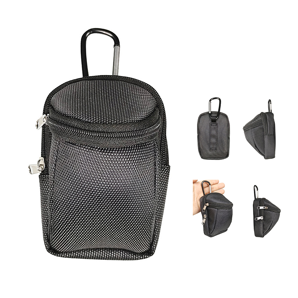 Golf Ball Holder Pouch with Carabiner and Dual Zippers 6