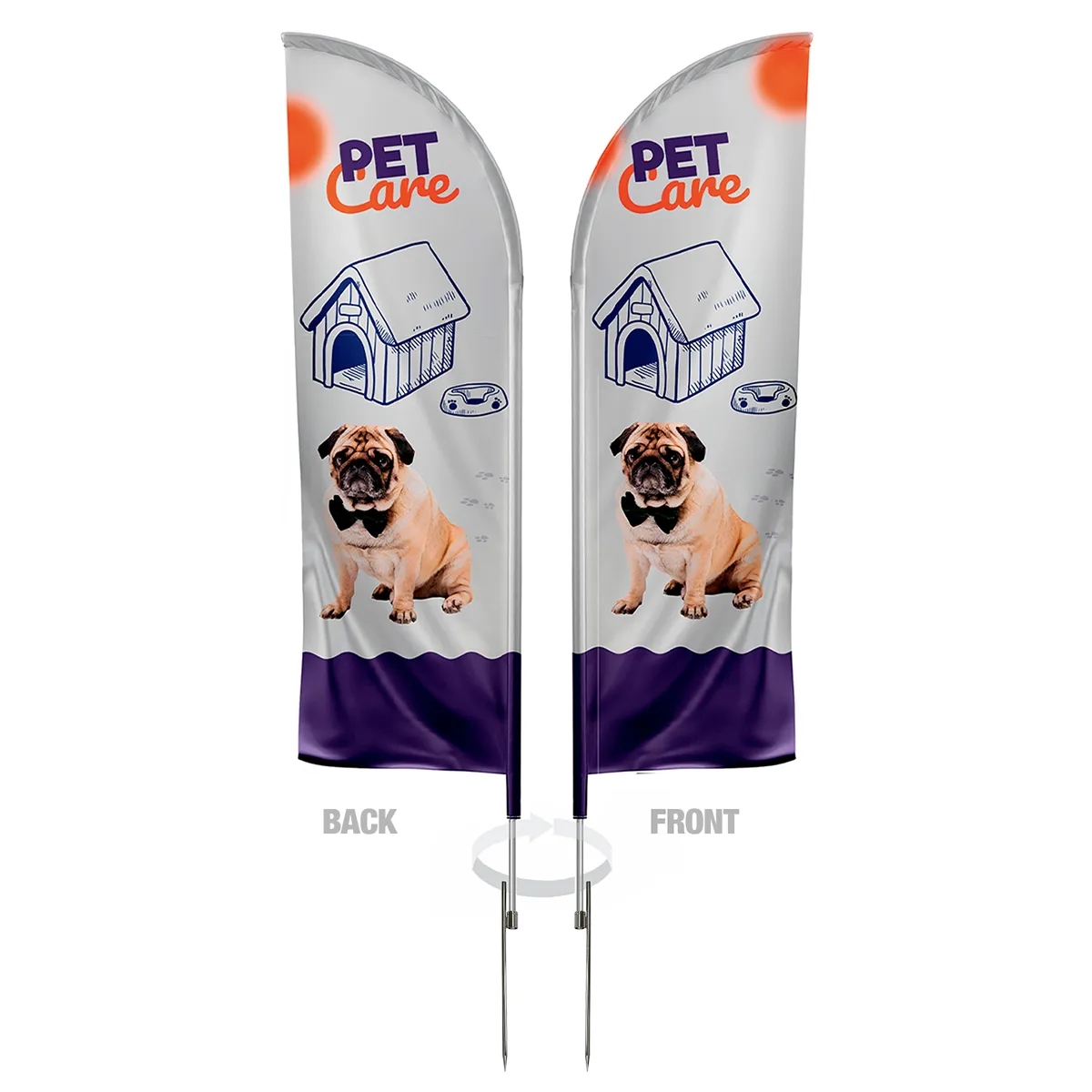 Feather Flag double Sided Graphic With Hardware 12ft 1