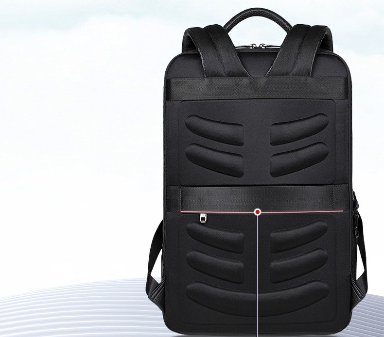 Classic Black Leather Slim Backpack 2