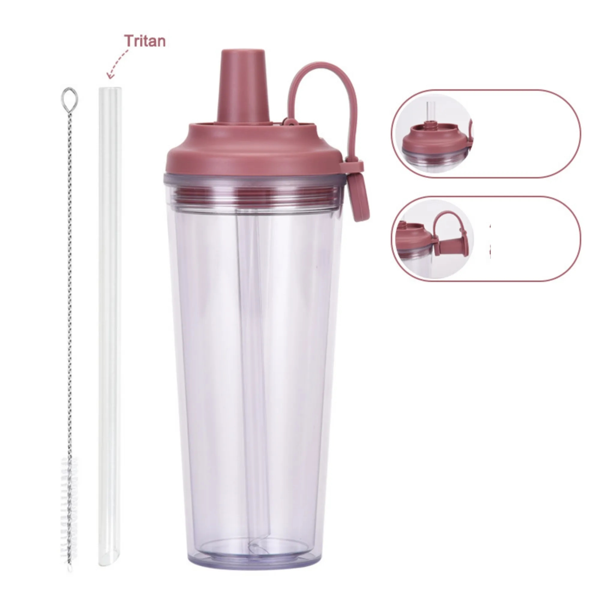 24oz Double-Layer Plastic Straw Cup 10