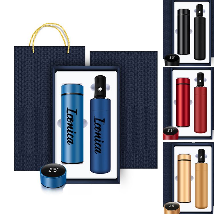 2 In 1 High Quality Umbrella And Thermos Business Gift Set 2