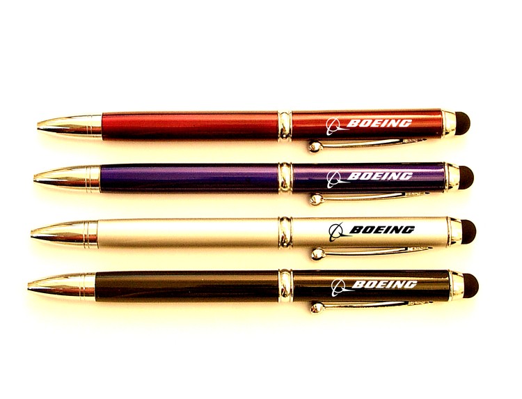 Blue & Black Ink Metal Pen with Stylus