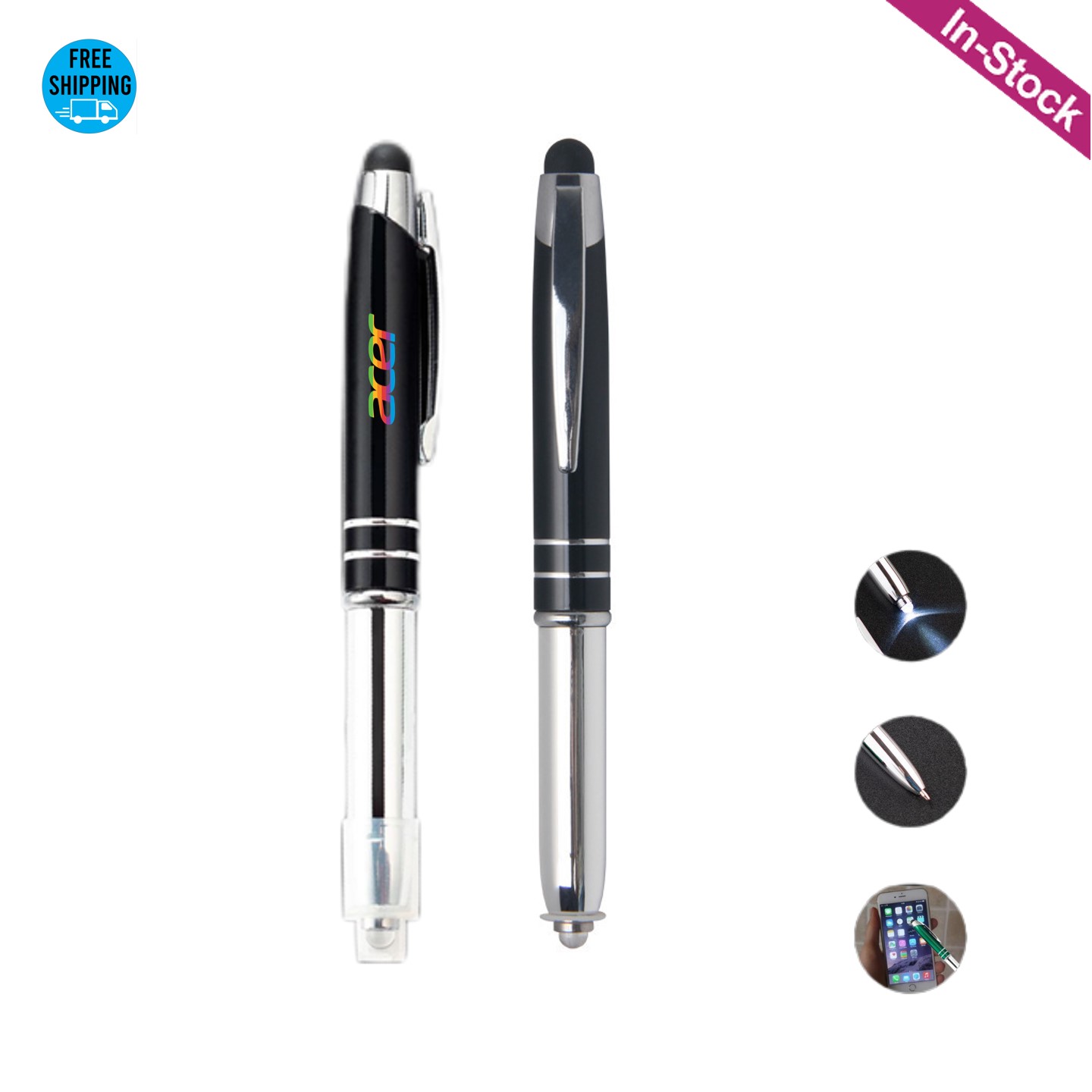 3-in-1 Stylus Pen with LED Flashlight 2